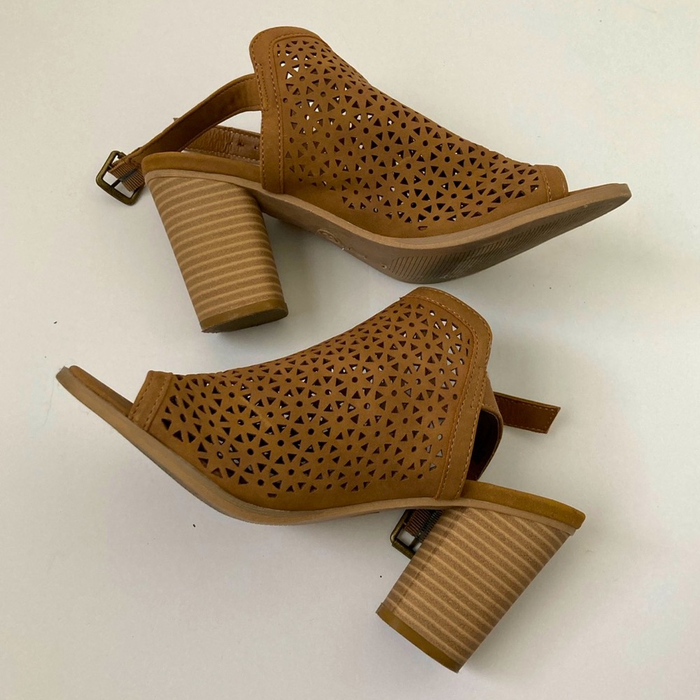 Brown Chunky High Heel Shoes